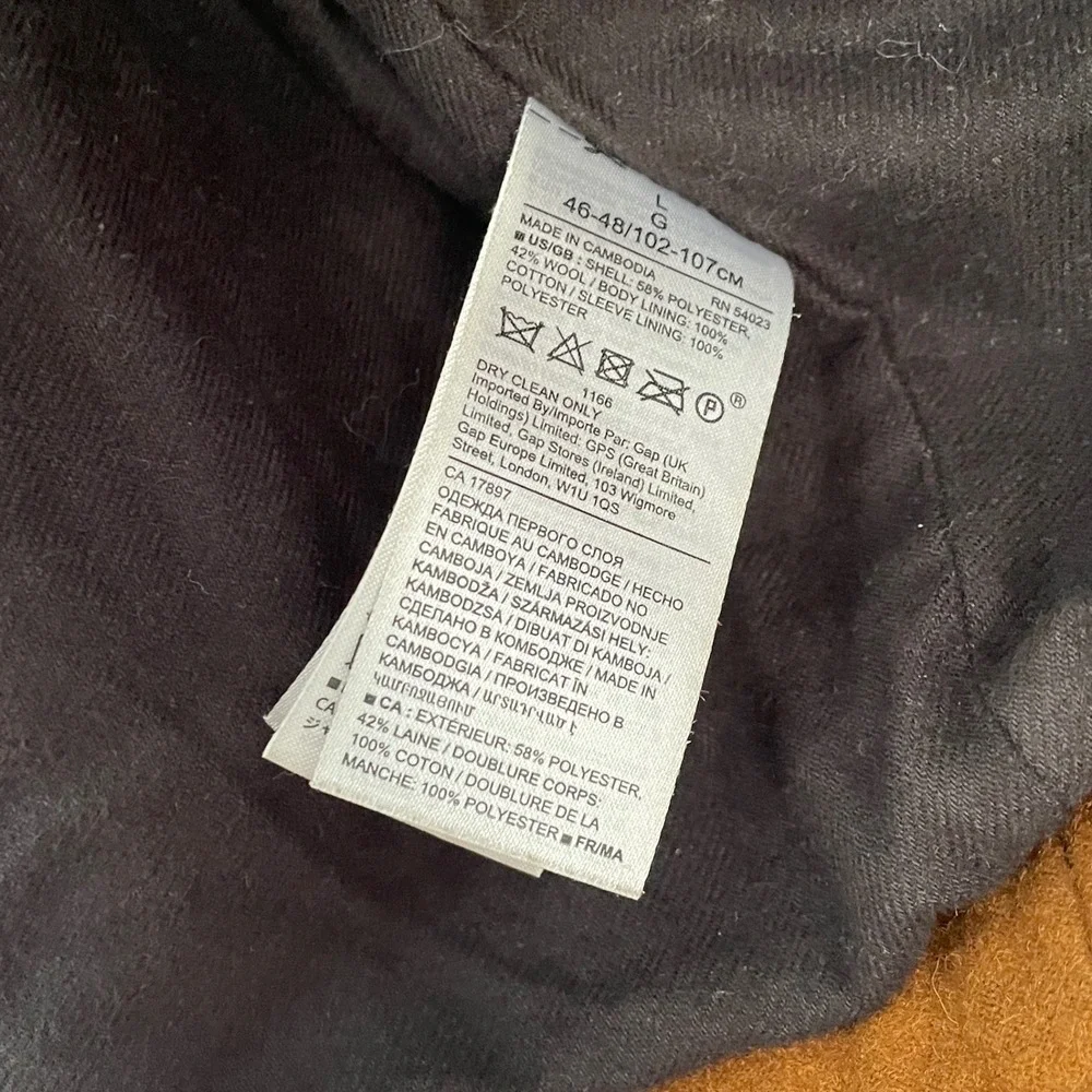 Banana Republic Mens Wool Blend Chore‎ Coat Jacket Brown Large L Utility Shacket